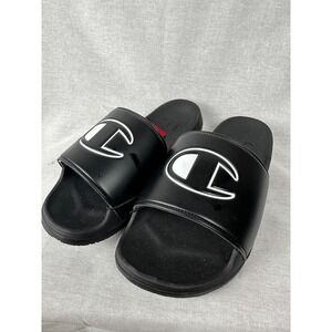 Champion IPO Squish Mens Slides‎ Black White Athletic Sandals Size 10M